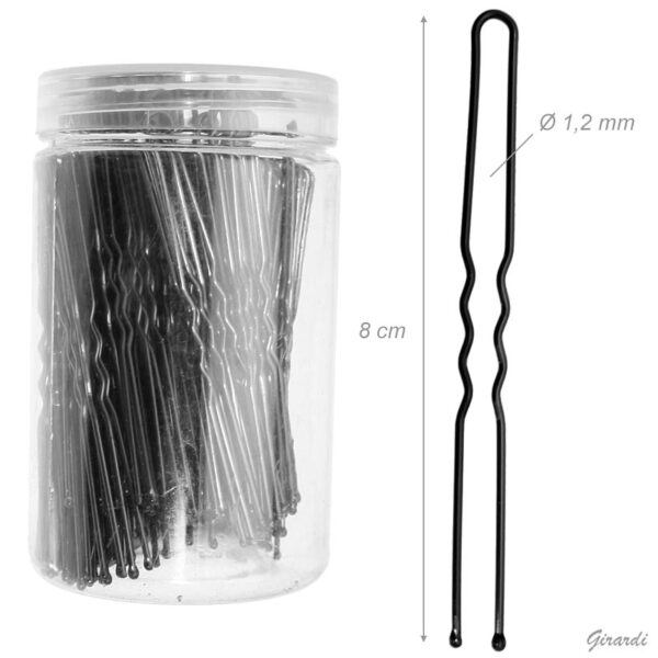 Girardi U shaped wave hairpin 8 cm - 160pcs. box