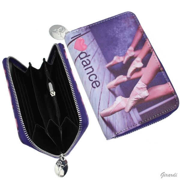 Saffiano zip wallet 14 x 10 cm Pointe shoes