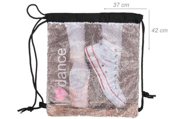 Backpack bag with sequins double face 42 x 37 cm Tennis