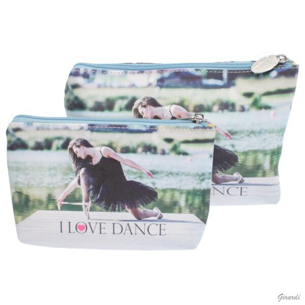 Clutch bag with ballerina pointe print