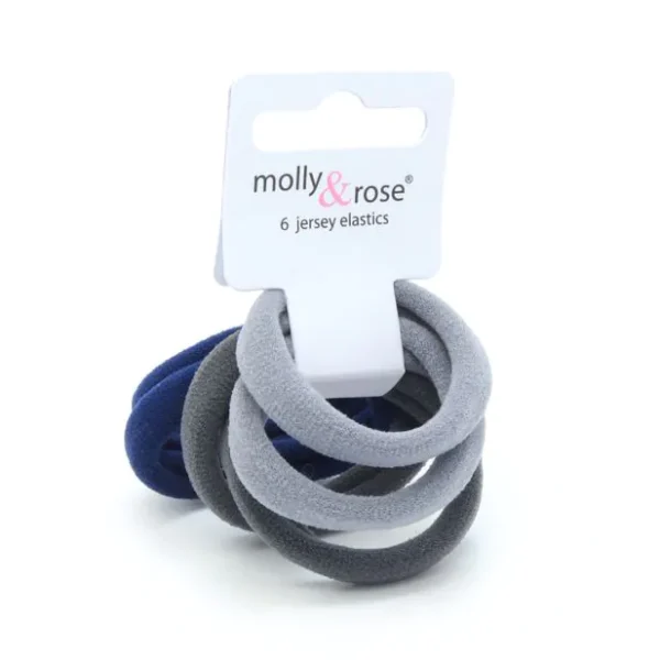 Jersey elastics - Assorted - Card of 6 - 8mm thick