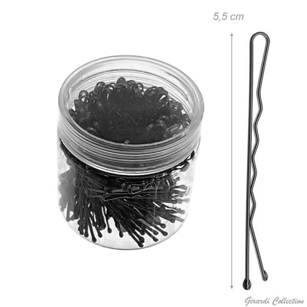 Girardi Black wavy bobby pin 5,5 cm, set 150 pz